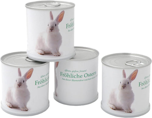 Ostergrüße zu Ostern Osterstrauß Osterhase Anzucht Set mit Sonnenblumen Vergissmeinnicht Kornblumen Schmuckkörbchen Saatgut - 4er Set Geschenk