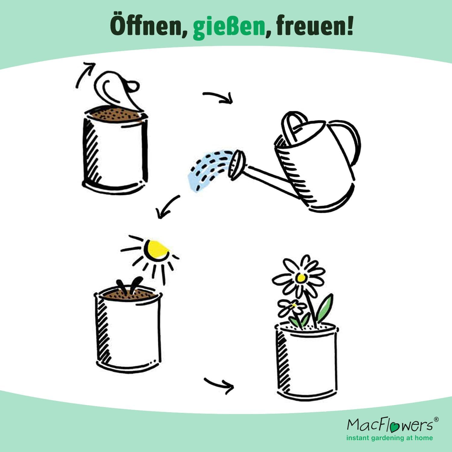 Anzucht-Set mit Lila Glücksklee | Viel Glück | Nachhaltiges Geschenk in süßer instant gardening Blumendose | Geschenk mit Herz Blatt