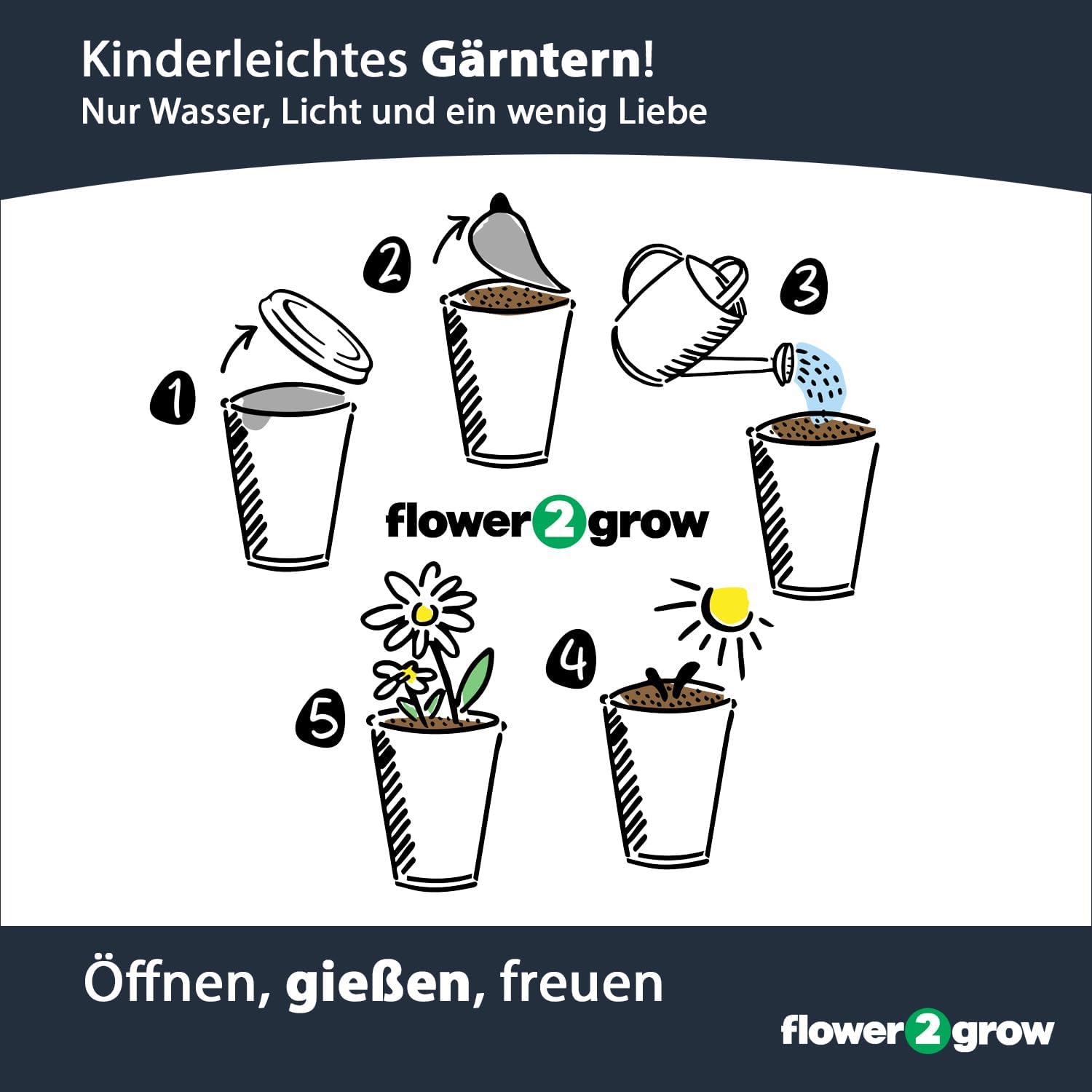Flower2Grow Vergissmeinnicht im Bio 2Go Becher