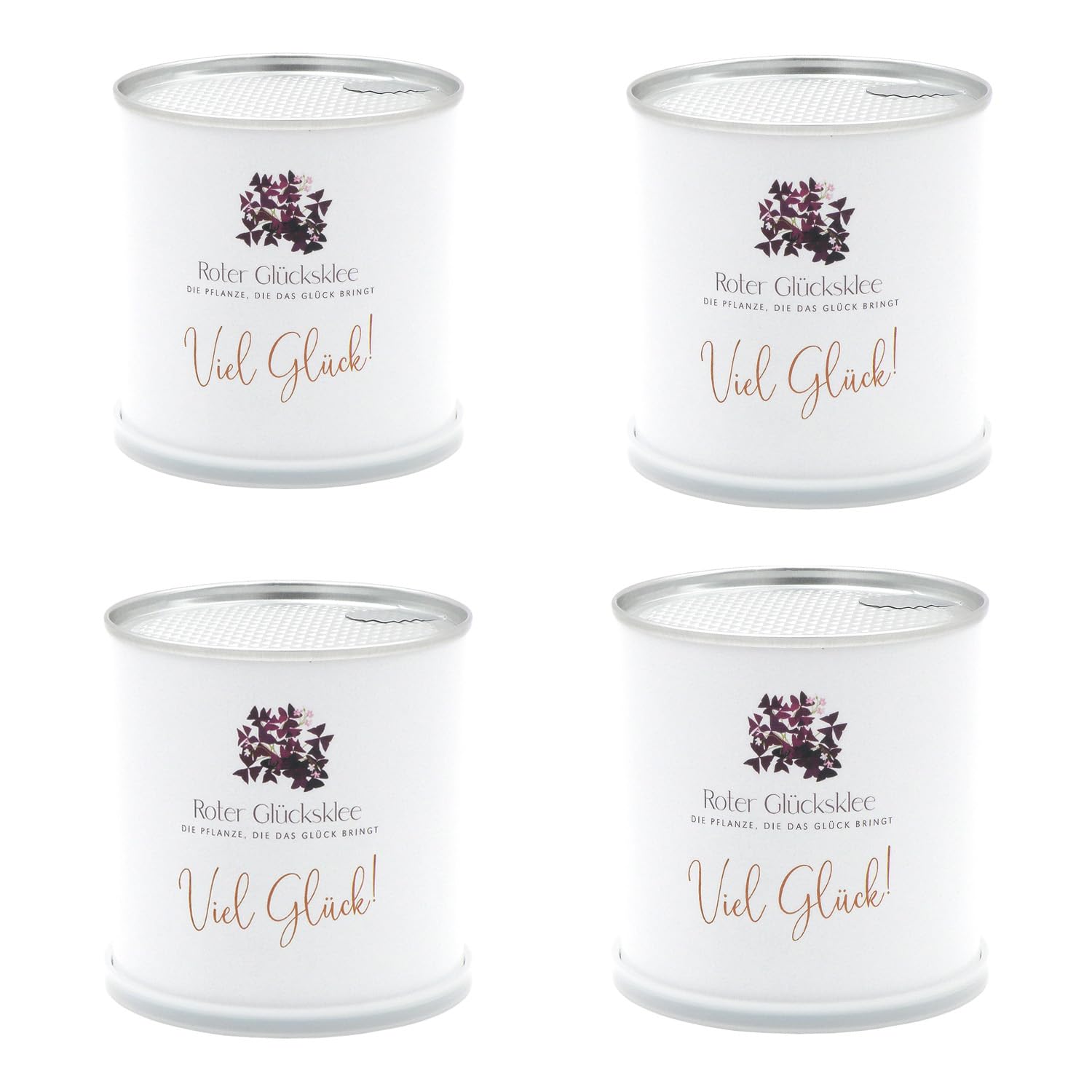 2 Stück | Blumendosen Lila Glücksklee Anzucht-Set | Viel Glück | Nachhaltiges Geschenk in süßen instant gardening Blumendosen im Spar-Set