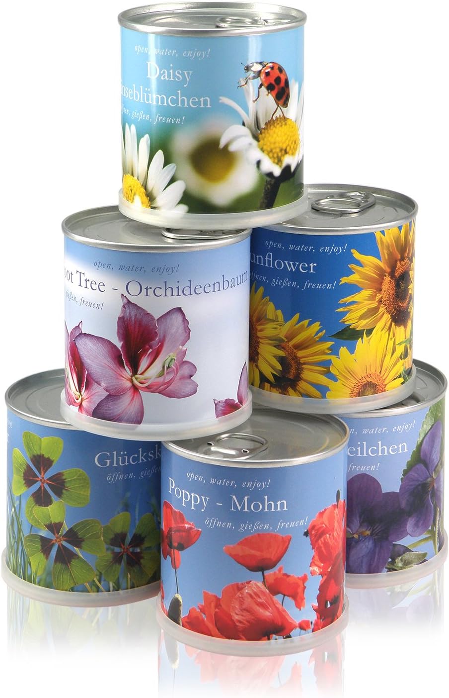 Blumengrüße aus der Dose - Valentinstag Herz mit Vergissmeinnicht