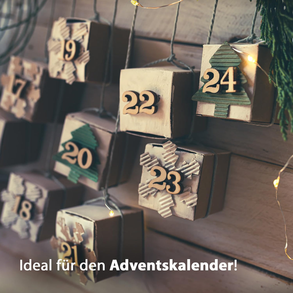 4x Deine MacFlowers Tannenbäume, Nordmanntanne Anzuchtset, Alles enthalten, Nachhaltig Schenken, Geschenk für Frauen und Männer als Adventskalender Wichteln Weihnachten