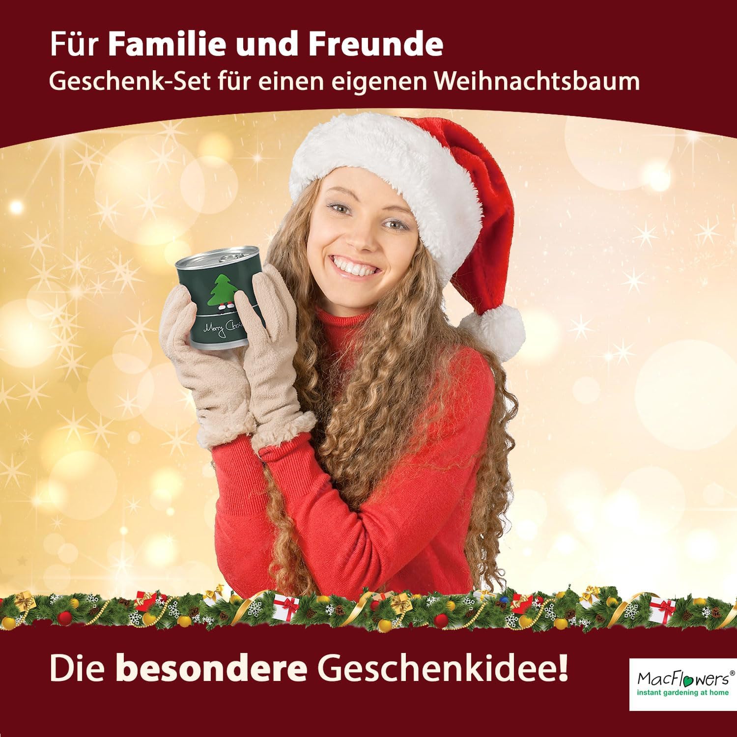 handschuh tannenbaum 4 Stück Weihnachtsbaum in der Dose, Merry Christmas, Tannenbaum Anzuch – MacFlowers