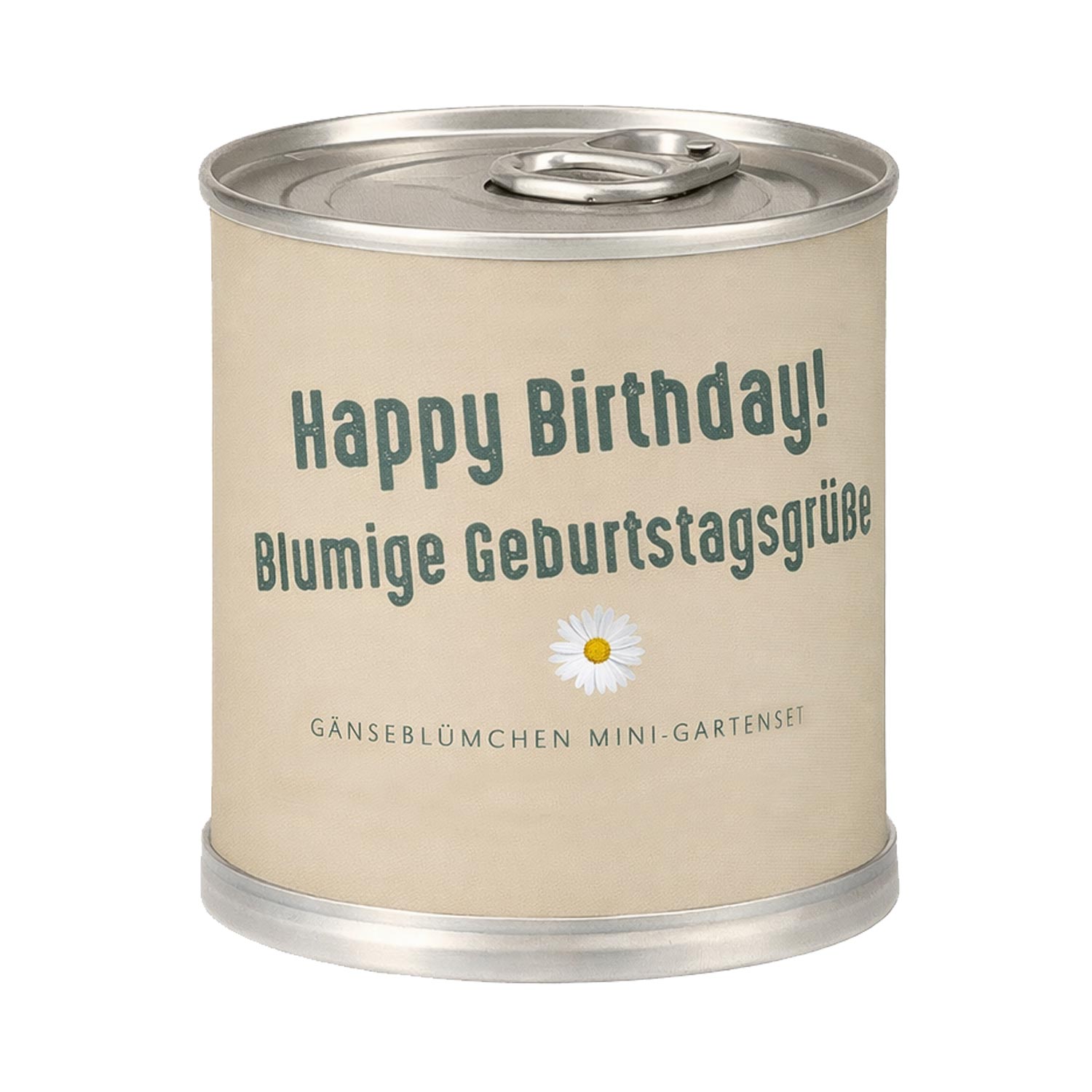 Gänseblümchen Anzuchtset – Originelles Geburtstagsgeschenk in der Dose "Blumige Grüße"