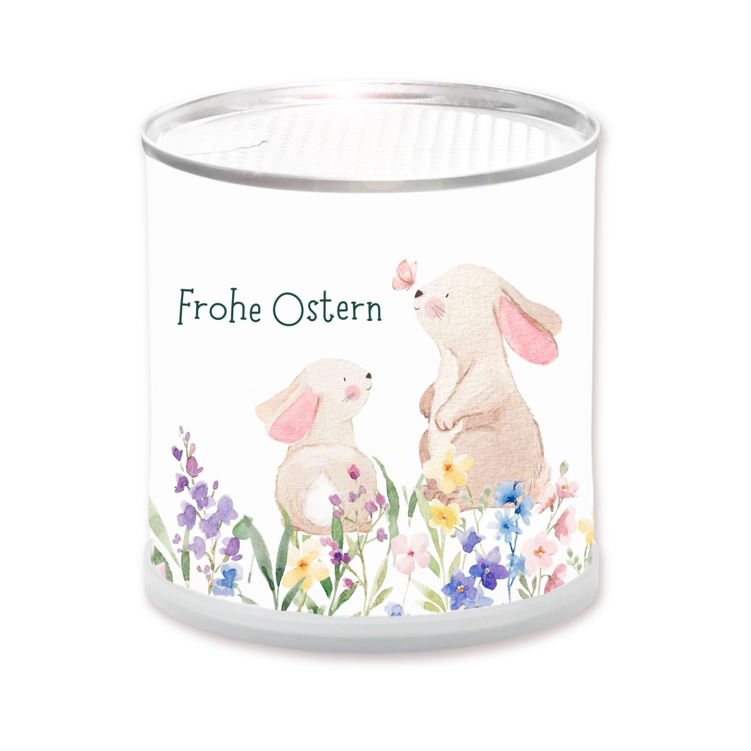 MacFlowers® Frohe Ostern Zwei Osterhasen Anzucht Set mit bunter Blumenwiese