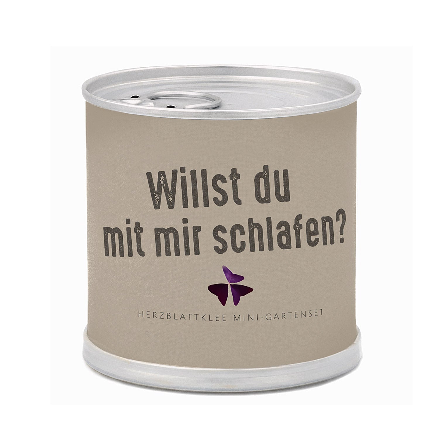 Freches Geschenk mit Augenzwinkern – Anzuchtset Herzblattklee in der Blumendose | Mit mir schlafen